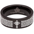 thumbnail image 5 of Celtic Cross Tungsten Carbide Ring, 5 of 9