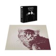 thumbnail image 5 of Ambesonne Cat Jigsaw Puzzle, Grunge Retro Kitty Cat, Heirloom-Quality Fun Activity for Family Durable Cardboard, 1000 pcs, Maroon Cream, 5 of 5