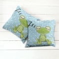 thumbnail image 6 of Ambesonne Cartoon Throw Pillow Cover 2 Pack, Frog Prince Polka Dots, 20", Green Blue, 6 of 7