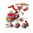 thumbnail image 1 of Juego de bloques de construcción de Bomberos de ciudad para niños, juguete de ladrillos para armar camión de bomberos de ciudad, ideal para regalo, código 142, compatible con DIY,8612-7, 1 of 4