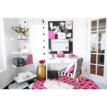 Blu Monaco Riviera 6 Piece Hot Pink Desk Organizer Set