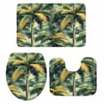 thumbnail image 2 of Tropical Trees Bathroom Rugs Set Watercolor Summer Forest Paintings Non Slip Absorbent Soft Bath Mats 3 Piece Set with Bathroom Rug, U-Shaped Floor Mat, Toilet Seat Cover Large Size, 2 of 9