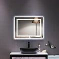 thumbnail image 2 of Ktaxon 32"x24" Home LED Lighted Rectangle Bathroom Mirror,Modern Wall Mirror with Dimmable Lights,Wall Mounted Makeup Vanity Mirror Over Cosmetic Bathroom Sink, 2 of 12