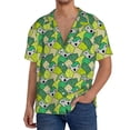 thumbnail image 3 of Naloa Cartoon Koala Bear and Leaf Men's Loose Fit Cuban Collar Short-Sleeve Shirt with Button-down and Chest Pocket for Everyday Wear Outings - 4X-Large, 3 of 7