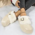 thumbnail image 6 of Hinvhai Womens Fleece Clogs Winter Breathable Walking Garden Shoes Warm Non-Slip Mule Footwear Beige 38, 6 of 9