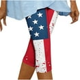 thumbnail image 3 of QATAINLAV American Flag Capri Leggings for Women Summer Casual Stretch Cropped Yoga Pants Independence Day Patriotic Bottom Tight 4th of July Outfits Multicolor XL, 3 of 8