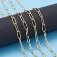 thumbnail image 6 of 1 m 3.28 Feet Soldered Brass Paperclip Chains Drawn Elongated Cable Chains Cadmium Free Lead Free Long-Lasting Plated Real 18K golden Plated 14x4.5x1mm, 6 of 8