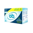 thumbnail image 2 of o.b. Tampons No Applicator, Unscented - 40ct, Applicator-Free Tampons Regular, Feminine Care, ob Tampon Regular, Period Products - 4 Pack, 2 of 5