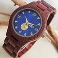 thumbnail image 2 of Mens Wood Watch - High-Precision Movement, Stylish Quartz Wrist Watch with Accurate Timekeeping, Exquisite Wood Construction - Elegant Timepiece for Men, 2 of 6