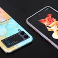 thumbnail image 4 of KIQ Marble Series Samsung Z Flip 3 5g Case Cute Glitter 2-Tone Drop Protection Phone Case For Samsung Galaxy Z Flip 3 Case (Marble Blue Purple), 4 of 8