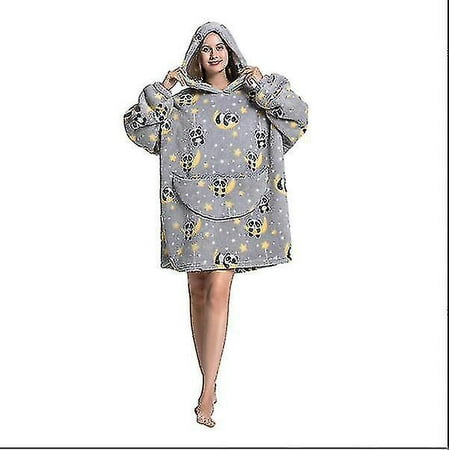 

New women s thickened pajamas wear-resistant cashmere lazy blanket home casual plush hooded sweater_ y