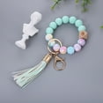 thumbnail image 4 of Stylish Silicone Keychain Beaded Wristlet Key Ring Bracelet for Women with Elegant Leather Tassel Accessory, 4 of 7
