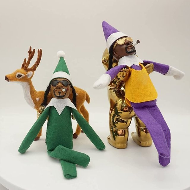 Muñeco Elfo De Navidad Snoop on The Stoop Christmas Elf Doll Fieltro Resina Muñecas Juguetes Ornamento Plush Figurine