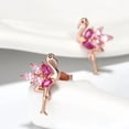 thumbnail image 6 of Sterling Silver Pink Flamingo Earrings, Tropical Bird pink topaz and sapphire Earring, Animal Lover Gift, 6 of 6