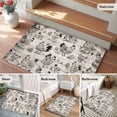 thumbnail image 5 of Rectangle Area Rugs 2 x 3 Ft, Vintage Rooster Farmhouse Non-Slip Residential Carpet, Grey Wooden Farm Animals Striped Indoor Crawling Mats Runner Rugs for Living Room/Dining Room/Bedroom, 5 of 9