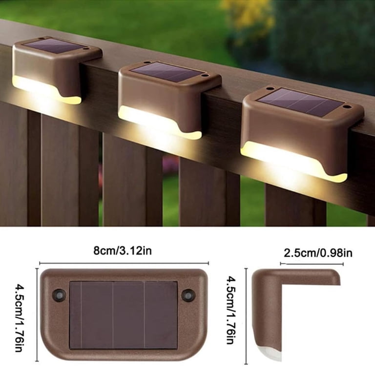 Ansightsee Solar Deck Lights – Warm Light, Auto On/Off, IP65 Waterproof, 4-Pack For Backyard, Railing, Fence & Steps