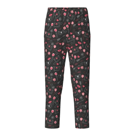Xecao Valentine'S Day Print Teenagers' Pajama Pants Long Sleep Pants Soft Elastic Waist Pajama Bottoms Elastic waist with 2 Pockets 5-16 Years-XS(5-6)