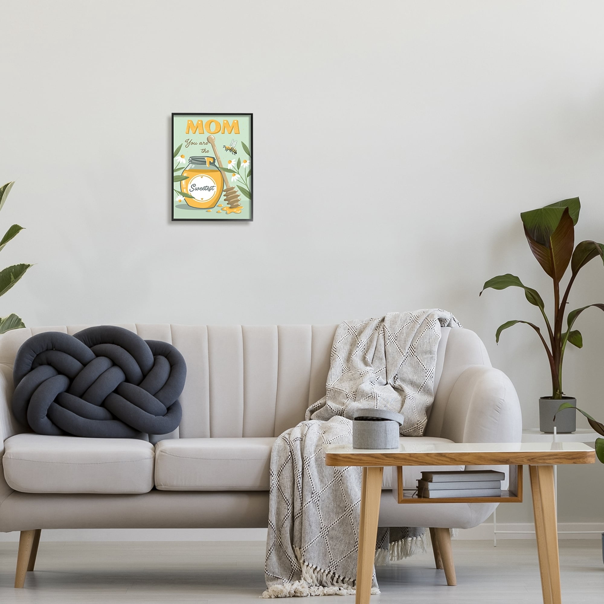 Stupell Industries Mom You Are The Sweetest Honey Jar Holiday Painting White Framed Art Print Wall Art