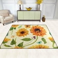 thumbnail image 3 of Coolnut Beautiful Sunflower Butterfly Lightweight Carpet Mats, 5'3" x 4' Area Soft Rugs, Floor Mat Rug Home Decoration for Kids Room Living Room, 63"x 48", 3 of 6