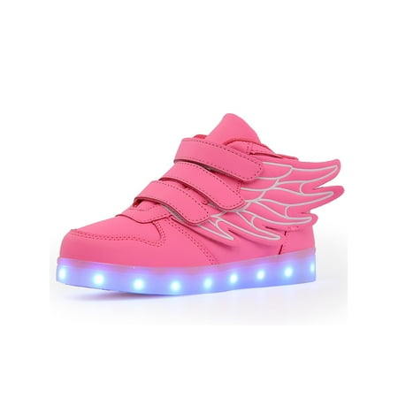 

Kesitin Children Running Shoe Luminous Trainers LED Light Sneakers Lightweight Flashing Skate Shoes Outdoor Sport Pink 8C