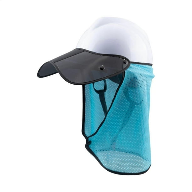 Helmetmounted UV protection visor sunshade for construction, outdoors, light blue