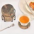 thumbnail image 5 of Girl Sky Firework 6 Pcs Drink Coasters with Holder Absorbent Coasters Woven Coasters for Drinks Table Desk Protection Home Decor, 5 of 7