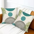 thumbnail image 6 of Mid Century Pillow Covers 20x20 Set of 2, Boho Abstact Teal Sunset Decorative Throw Pillow Covers Outdoor Summer Modern Aqua Cushion Case for Bed Couch Sofa Home Decor, 6 of 6
