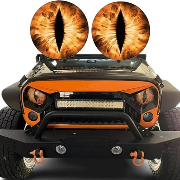 2pcs Beast Eyes Headlight Decals, Eye Decals for Jeep Headlights Funny DIY Decals for Truck Car Vehicle Body Sticker 3D Stereo Eyes Headlight Decal Stickers Vehicle Auto Car Decoration