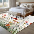 thumbnail image 4 of Spring Poppy Large Area Rugs 8x10 ft Flower Colorful Wildflower Sage Green Leaves Washable Rug Non Slip Indoor Carpet Absorbent Floor Mat for Living Room Bedroom Dining Room, 4 of 9