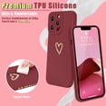 thumbnail image 2 of Compatible with iPhone 13 Pro Max Case 6.7 inch for Women Girls, Cute Luxury Heart [Soft Anti-Scratch Full Camera Lens Protective Cover] Silicone Girly Phone Case for iPhone 13 Pro Max-Burgundy, 2 of 12