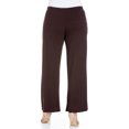 thumbnail image 3 of 24/7 Women's Plus Size Comfort Apparel Elastic Waist Flared Leg Plus Size Palazzo Pants, 3 of 4