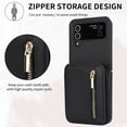 thumbnail image 3 of Allytechgroup Galaxy Z Flip 4 Wallet Case for Women Girls, Crossbody Shoulder Strap RFID Blocking Shockproof Cards Slots PU Leather Case Cover, Black, 3 of 7