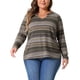 thumbnail image 1 of Agnes Orinda Blusas Casuales de Talla Grande para Mujeres, Camiseta de Manga Larga, Blusas con Cuello en V, Túnicas de Otoño Invierno 2X Verde, 1 of 6