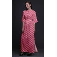 thumbnail image 3 of Bimba Rayon Rose Floral Ladies Long Gown Boho Beach Cocktail Party Maxi SlitÂ&nbsp;Dress-Large, 3 of 6