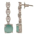 thumbnail image 6 of Ratnavali Jewels Women's Silver Tone Mint Green Cubic Zirconia Necklace Earrings Set for Brides & Weddings., 6 of 6