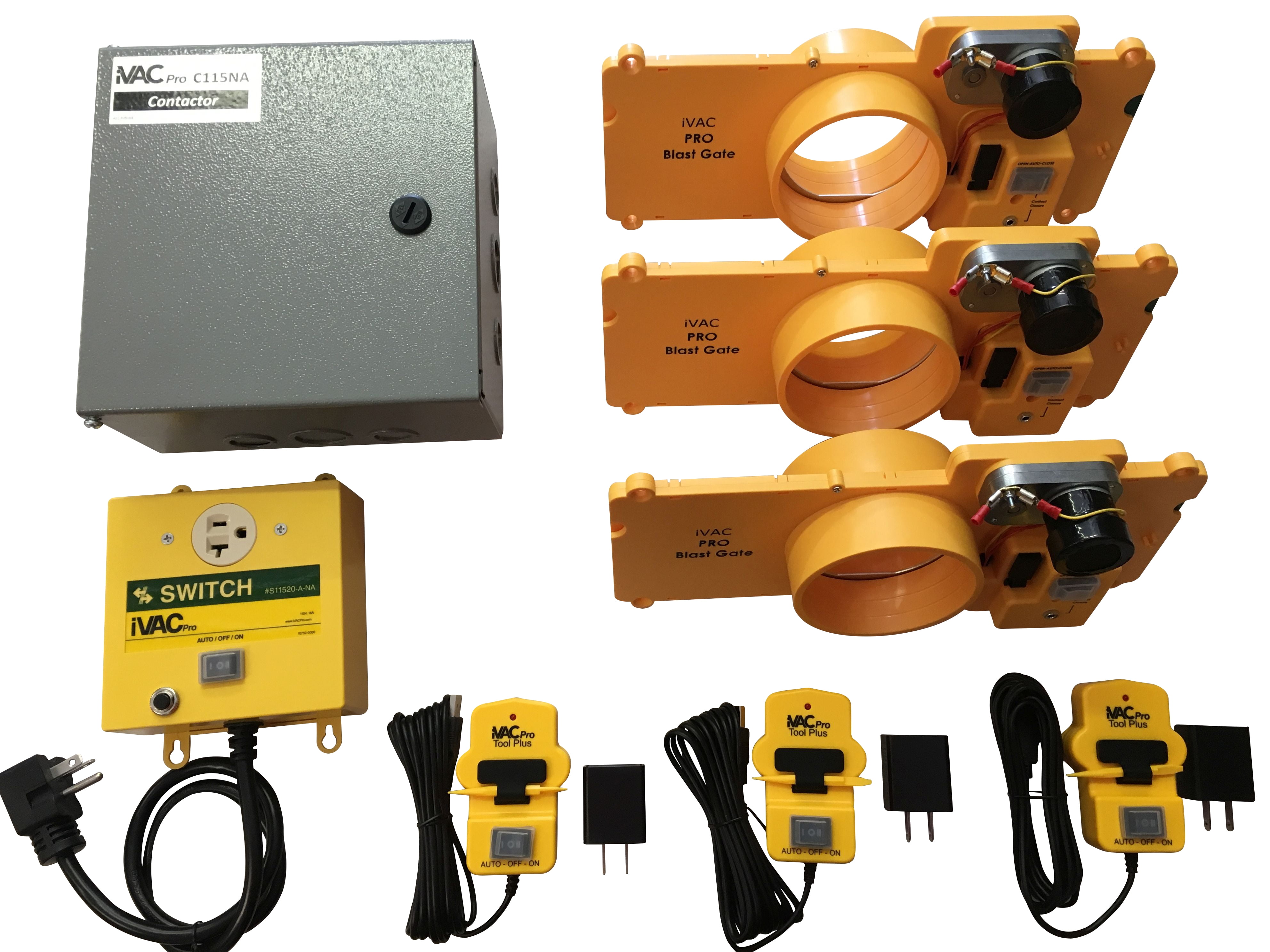 iVAC 3Tool + Blast Gate Shop Vac Dust Collector Kit for 1.5 10 HP