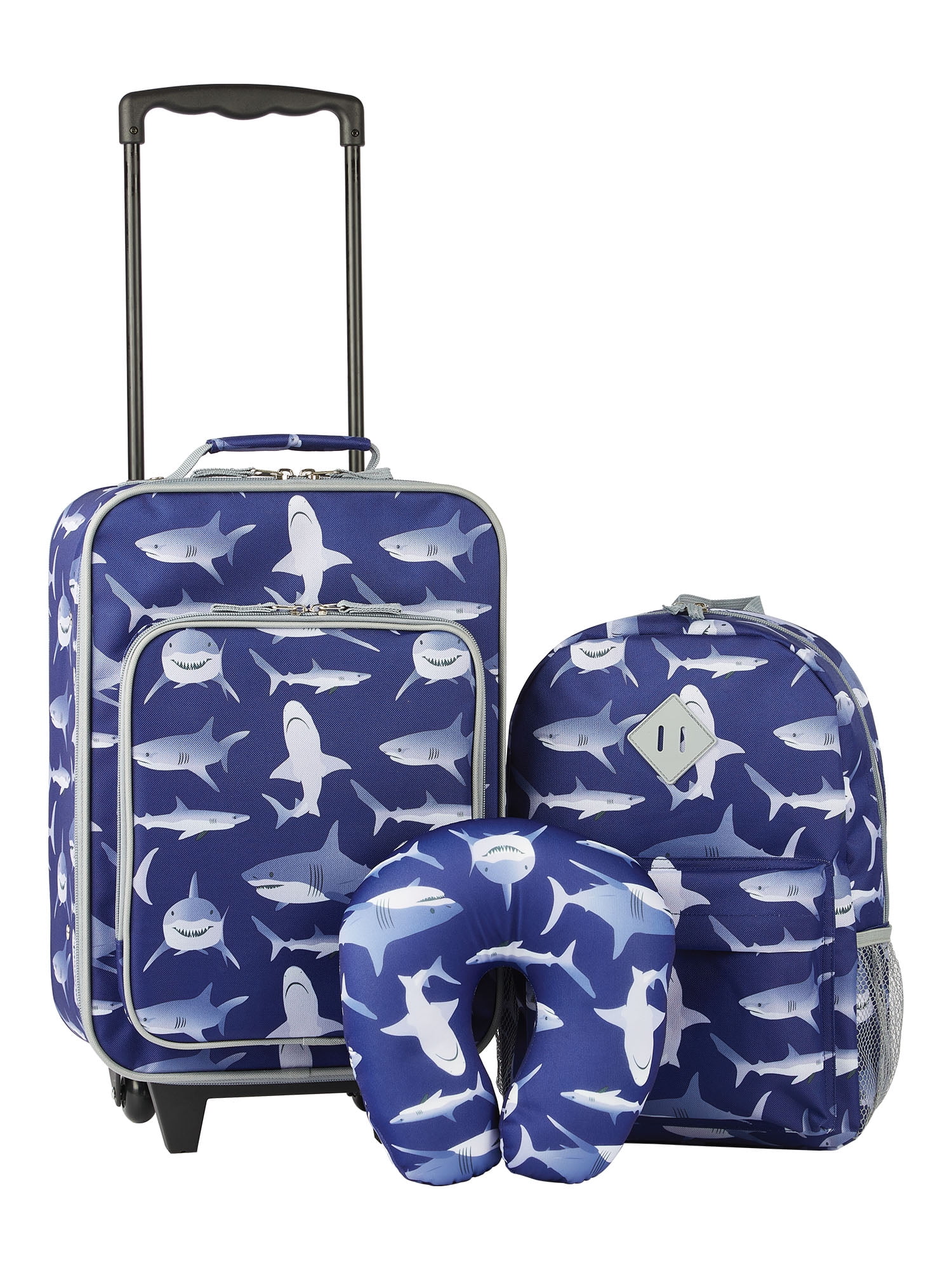 Protege 3 Piece 18 Softside Kids Luggage Set Sharks Walmart Com