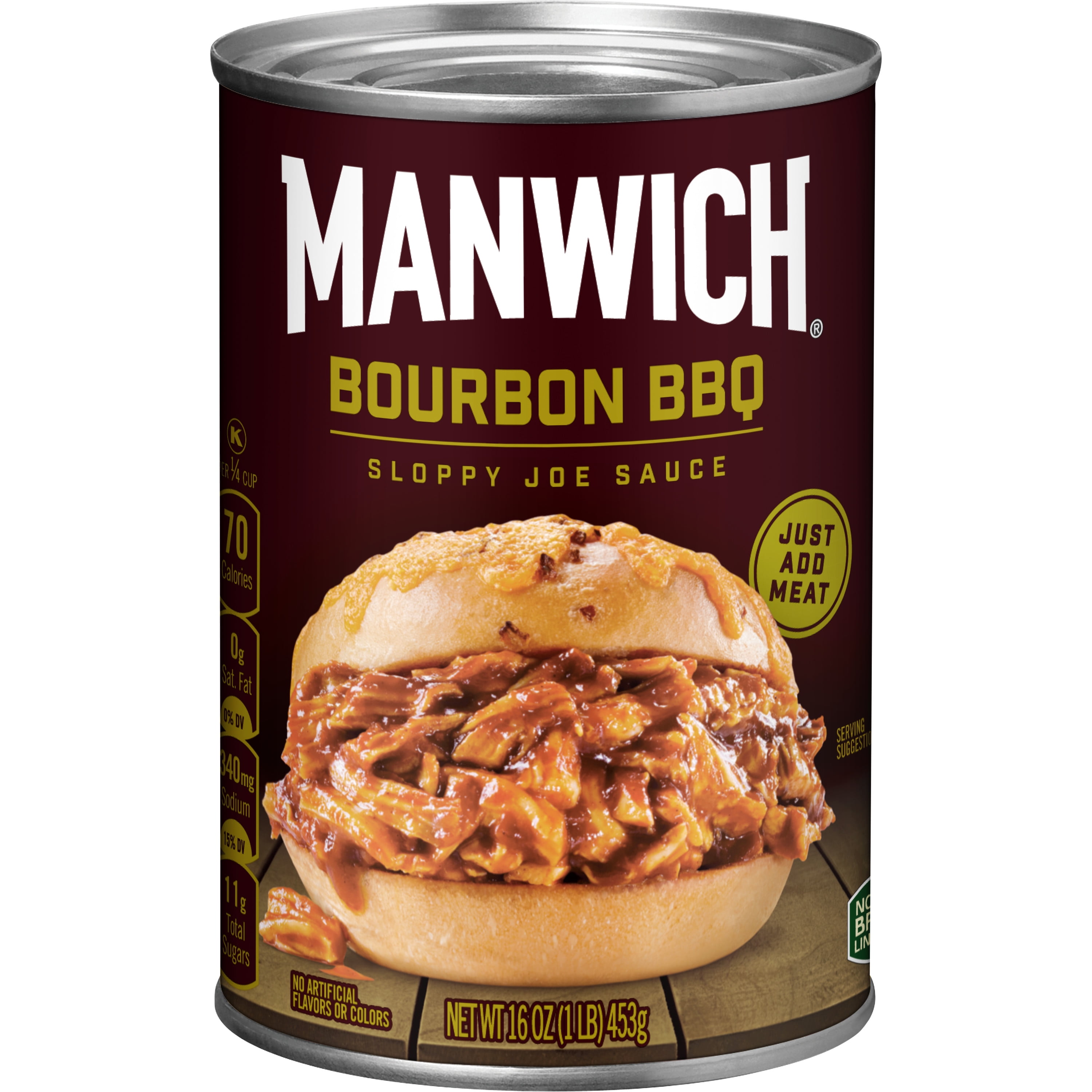 Manwich Sloppy Joe Sauce, Bourbon BBQ Flavor, Canned Sauce, 16 OZ