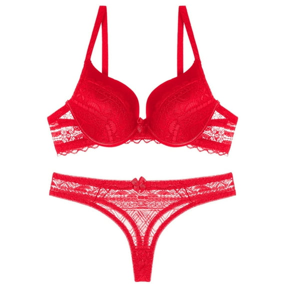 Everyday Bras for Women plus Size Lace Lingerie Set Lace Curtain Set Bed Set Twin Lace Lingerie Set Lace for Women Lace Bra Set Underwear Men Sweat Mens Comfy Underwear Lace Pajamas for Red 34B75B