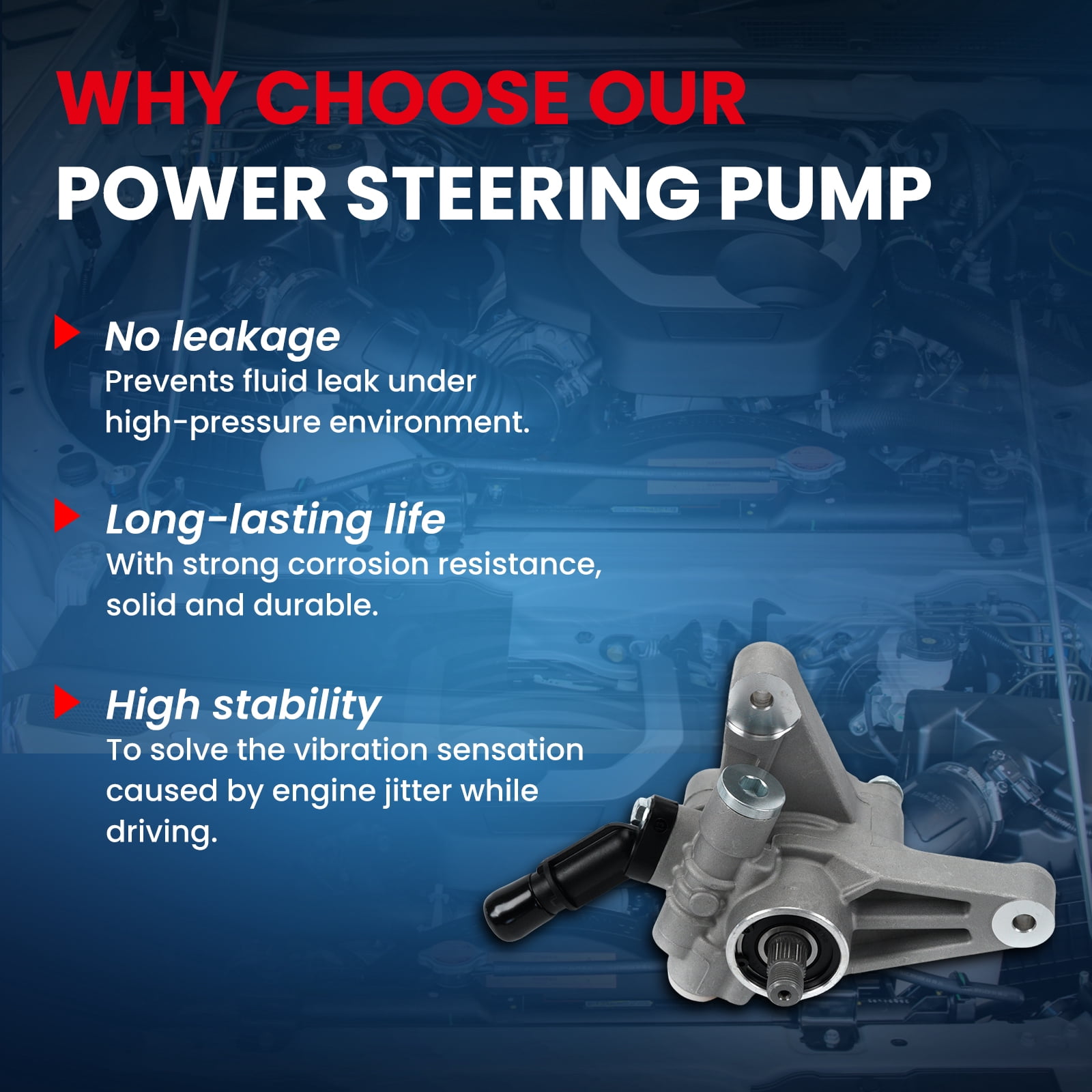 MOCA AUTOPARTS Power Steering Pump Fit for 2004-2008 Acura TL 3.2L & 2005-2008 Honda Pilot 3.5L