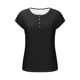 thumbnail image 2 of TaTaai 2026 Spring Summer Solid Color Short Sleeve Top for Women Round Neck Button Front Casual Blouse Basic Tee Comfy Daily Vacation Outfits Gift, 2 of 8