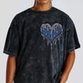 thumbnail image 2 of 9 Flint Grey French Blue 9s Washed Shirt, Dripping Heart, Shirts Match Sneakers, 2 of 3