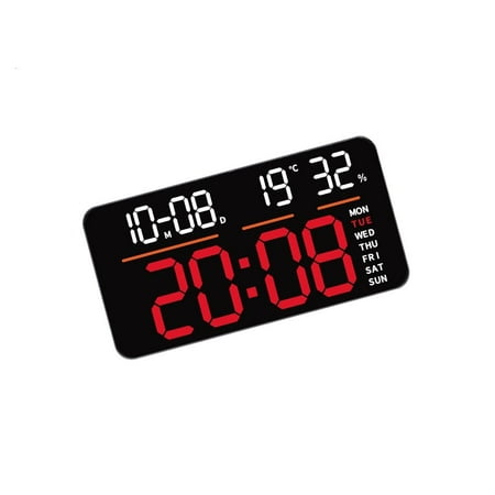 hejhncii Large LED Digital Wall Clock With Date Temperature Display Alarm Countdown Timer Remote Control For Living Room Bedroom