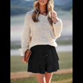 thumbnail image 4 of Falda Pantalón Estilo Bohemio con Volantes y para Mujer, Estilo Informal, de Cintura Alta, Color Negro, Talla XS, 4 of 8