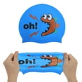 thumbnail image 5 of Unique Bargains 1 Pc Silicone Cartoon Letter Swim Cap Dark Blue, 5 of 6