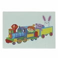 thumbnail image 1 of Cartoon Cutting Board, Clown Cat and Bunny Sitting in the Train Toys Style Funny Cheerful, Decorative Tempered Glass Cutting and Serving Board, Small Size, Multicolor, by Ambesonne, 1 of 1