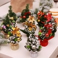 thumbnail image 4 of 3pcs Tabletop Christmas Trees with Burlap Base Mini Xmas Bonsai Home Party Bar Desktop Ornaments (Random), 4 of 6