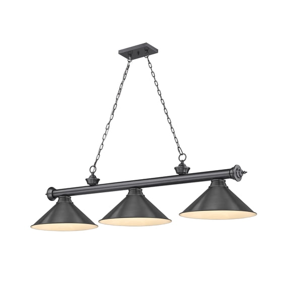 2306-3BP-BP15-Z-Lite-Cordon - 3 Light Billiard In Traditional and Classical Style-14 Inches Tall and 14 Inches Wide