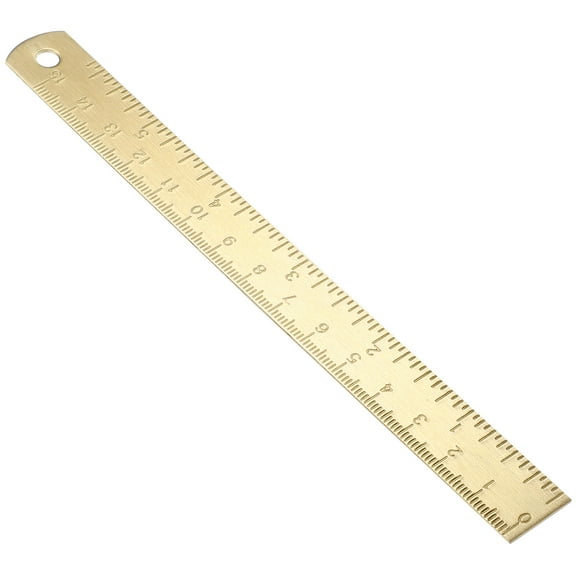 NICEXMAS Professional Brass Straight Ruler for Math and Engineering Use Golden