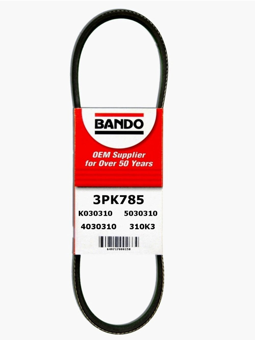 Bando 3PK830 Rib Ace Precision Engineered V-Ribbed Belt Fits
